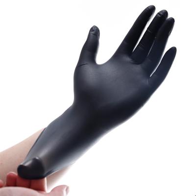 China Use For Kitchen Powder Free Black High Quality Disposable Nitrile Waterproof Gloves For Operating for sale