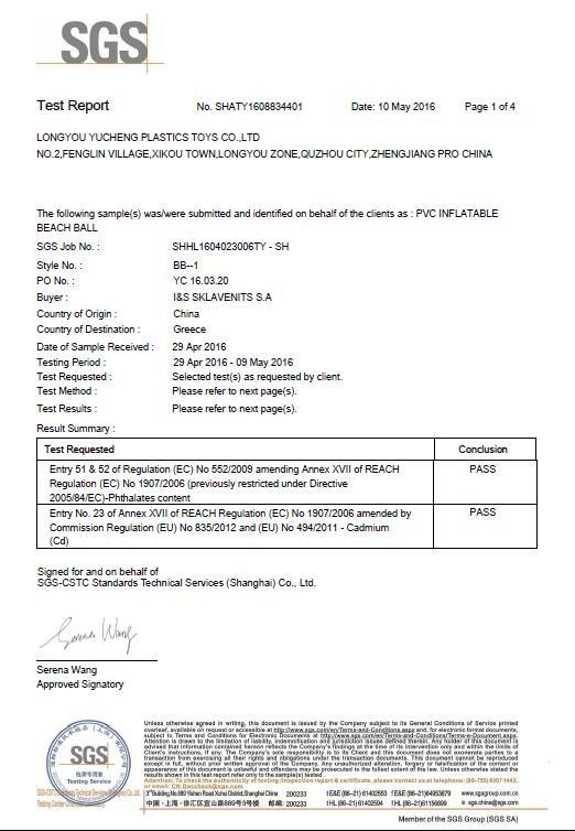 REACH - Longyou Yucheng Plastic Products Co., Ltd.