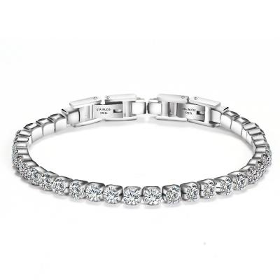 China Trendy Fashion Stainless Steel Zircon Tennis Bracelet For Women for sale