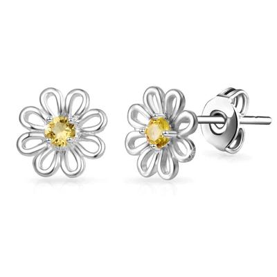 China Cute Daisy Flower Crystal Stud Earrings Created With Austrian Crystals for sale