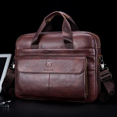 China Luxury genuine leather bag shoulder bag briefcase laptop computer management waterproof custom logo waterproof shockproof dustproof briefcase for men for sale