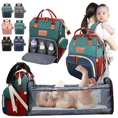 China With USB 3 in 1 New Women's Custom Multifunctional Stitched Maternity Changing Bags Pad Sublimation Pad Mommy Baby Nappy Backpack Diaper Bag for sale