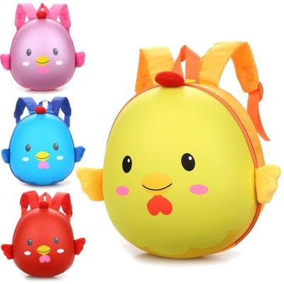 China Heller Waterproof Hot Kids Waterproof EVA Cartoon Chicken Kids School Bag Egg Shaped Backpack Customized Logo Toddler Cute For Girls for sale