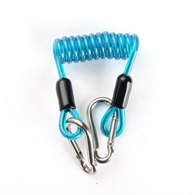 China Professional PVC Spiral Spring Coil Lanyard Safety Emergency Swimming Diving Underwater Photography Swimming Pool Accessories for sale