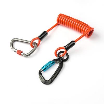 China Widely Used 316 Diving Anti-lost Reel Lanyard Safety Emergency Tool With Spiral Spring 316 One Buckle Fishing Dive Climbing Outdoor Rope for sale