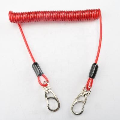 China High Quality Anti-lost Spring Tool Rope Spring Coil Lanyard Lanyards Rope For Working To Waists For Safety for sale