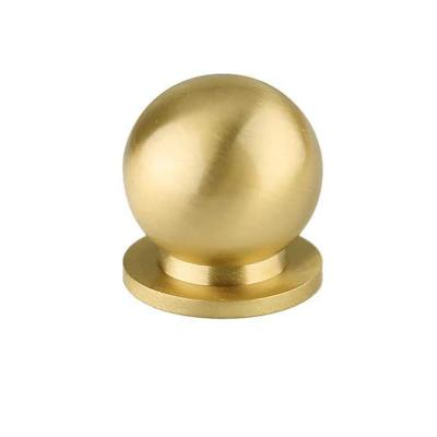 China Modern Style Cabinet Knobs Contemporary Round Small Drawer Handle Solid Brass Pull for sale