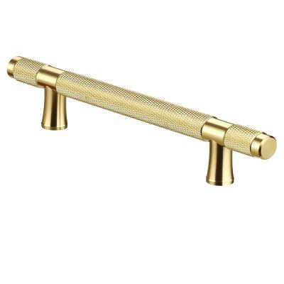 China China Supplier Contemporary Brass Decorative Knurled Cabinet Double Holes Hardware Pull Handle Hardware for sale