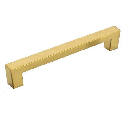 China Contemporary Best Selling Solid Brass Kitchen Bathroom Cabinet Furniture Drawer Square Handle for sale