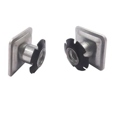 China Heavy Industry Liyao LYN0030 Carbon Steel Square Nut Pipe Insert Nuts With Seat for sale