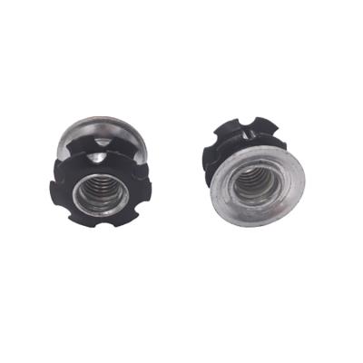 China Heavy Industry Custom Threaded Steel Round Pipe Insert Fastening Nut With Stainless Steel Seat for sale