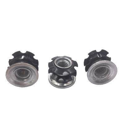 China Heavy Industry Factory Price Black Star Shaped Threaded Insert Tube Connecting Nut For Round Tube for sale