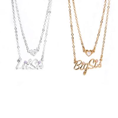 China Other Fashion Jewelry Features Brass Design Metal Chain Small And Big Sister Necklaces for sale