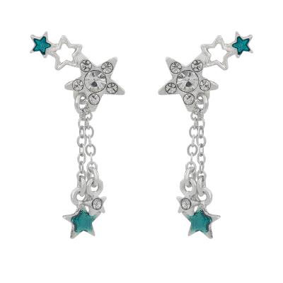 China Other Hot Selling Jewelry Zinc Metal Shaped Zircon Stones Shooting Star Earrings for sale