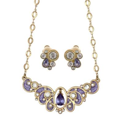 China Other New Style Costume Princess Jewelries Necklace Earrings Paradise Purple Jewelry Set for sale