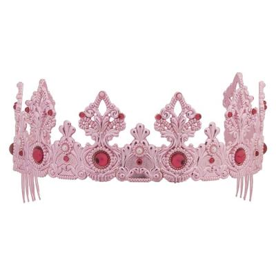 China / Hot Selling Zinc Color Love Gemstones Metal Children Juliet Pink Crown Tiaras for sale