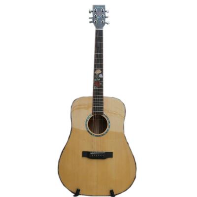 China Asperata Spruce Abalone Acoustic Guitar Factory Price Quality Solid Guitar Top/Back/Side Binding Rose for sale