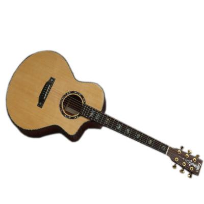 China Solid Mandatory Spruce Abalone Asperata Acoustic Guitar Top/Back/Side JFN Ready To Ship OEM Accepted for sale