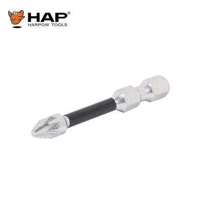 China Suitable for pneumatic and electric screwdriver. PZ2 50mm Impact Screwdriver Bit With White Zinc Surface Treatment for sale