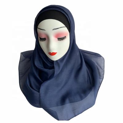 China Hot Selling Chiffon Wholesale Chiffon Narcissus Hijab Premium Plain Soild Color Cheap Muslim Long Hijab for sale