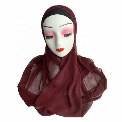 China Long Fashion Muslim Colorful Simple Chiffon Printed Malaysia Shawls Hijabs New Arrival Nano Crepe Chiffon Hijabs for sale