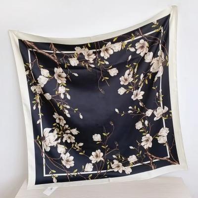 China Wholesale Women Silk Twill Satin Head Scarf Square Printing Hair Scarf Designer Custom Digital Silk Bandana Printing Square Scarves for sale