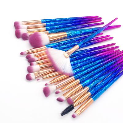 China EYE BRUSH 3D Diamond Makeup Brushes 20Pieces Gold Private Label Eye Makeup Brush Set Pink for sale