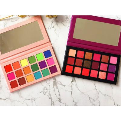 China Low MOQ Wholesale Waterproof Eyeshadow 18 Color Makeup Cardboard Marble Eyeshadow Palette With Mirror for sale