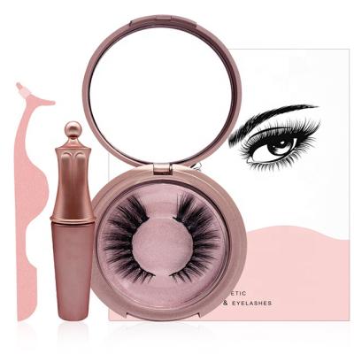 China 2019 High Quality Custom Long Magnetic Eyelashes Natural Non Stick New Magnetic Eyelash With Magnetic Eyeliner Box Package for sale