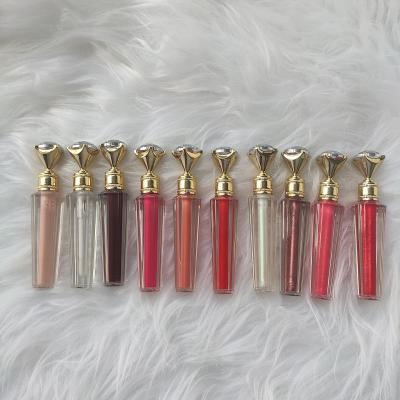 China OEM private label vegan gold diamond makeup waterproof lipstick 45 colors matte shimmer lip gloss packaging for sale