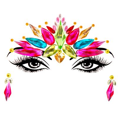 China Diamond Face Jewels Temporary Crystal Custom Made Temporary Gem Face Sticker for Party Decoration for sale