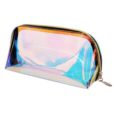 China Hot Selling Lady Amazon TPU Iridescent Cosmetic Bag Holographic Makeup Bag For Women Cosmetic Bag for sale