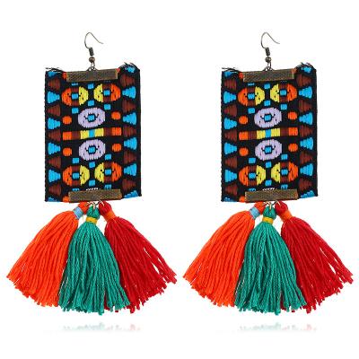 China Tassles 2019 New Design Large Multicolor Bohemia Tassel Earrings In Alloy Jewelry for sale