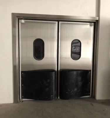 China Stainless Steel Modern Double Action Swing Doors For Supermarkets And Food Factories for sale