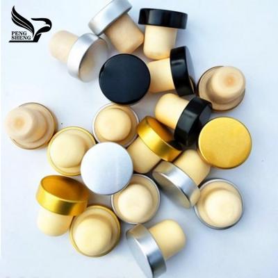 China Non Spill Wholesale Customized Colorful Synthetic Cork Metal Wine Stopper With Cheap Price for sale