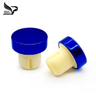 China Non Spill Heze Factory Supplier Custom Aluminum Cap T Shape Spirits Cork Bottle Stopper for sale