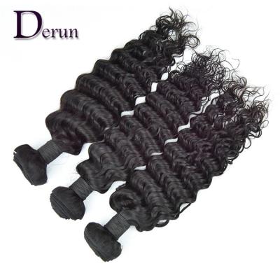 China Water Wave Qingdao Derun Factory Price Raw Indian Hair No Shedding Tangle Free Water Wave Virgin Hair Weave for sale