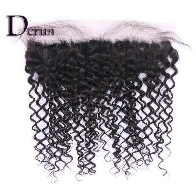 China Full Cuticle Curly Aligned Raw Virgin Curly Hair Mink Brazilian No Shed Tangle HD 13*4 Free Lace Headband for sale