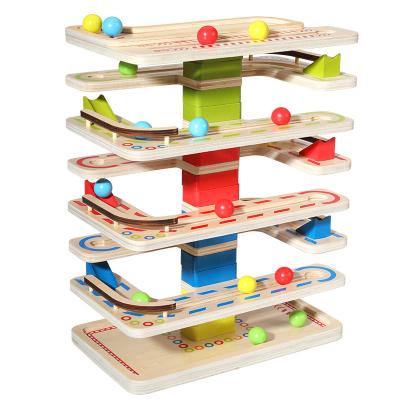 China Toy Wooden Electronic Balance Building Blocks Building Blocks DIY Large Size Tracking Ball Set Common Educational Toys Children Gifts for sale