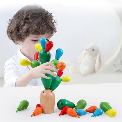 China Wooden Balancing Cactus Building Toy Toys Removable Building Blocks Early Education For Baby Children Intelligence Developmental Toy for sale