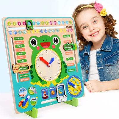 China Colorful/Safety/Environmental Kids Pre-Primary Educational Maria Montessori Wooden Toys Survive The Seasons Class Clocks Cognitive Toys for sale