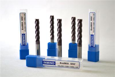 China HRC50 Mirco Solid Carbide Square Long Flute End Mills for CNC Milling for sale