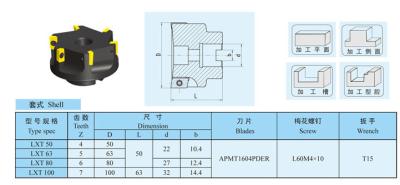 China Alto modo de la envoltura del tenedor el moler de final de la hélice APMT1604 a partir 50m m hasta 100m m en venta