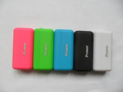 China Portable Colorful 2600mah Mini Power Bank With LED Light , Output 1A for sale