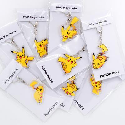 China Plastic Exquisite Custom Logo Epoxy Acrylic Pikachu Key Chain Gift for sale