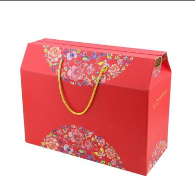 China Custom Biodegradable High Grade Red Jujube Fruit Portable Corrugated Gift Box for sale