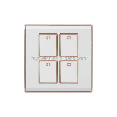 China Smart Modern White Lamp Switch 4 Gang Safety Mode Design Electric Lamp Switch 4 Switch Socket Bangladesh Pakistan Style for sale