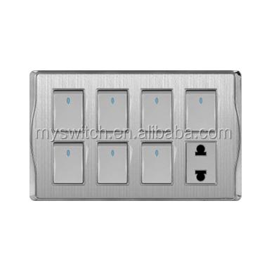 China Security 7 Strip 2 Pin Electric Wall Switch Socket for Pakistan Bangladesh for sale