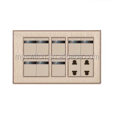 China Safety Pakistan Sockets Switch 8 Gang Switch Sockets 8+2 Electrical Outlet for sale