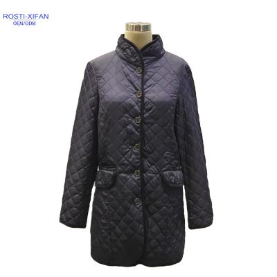 China Breathable ladies padded coats for fall and spring with matching color band for sale